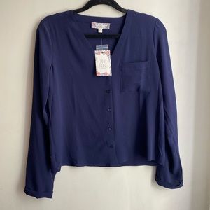Navy Blue Button Up Top